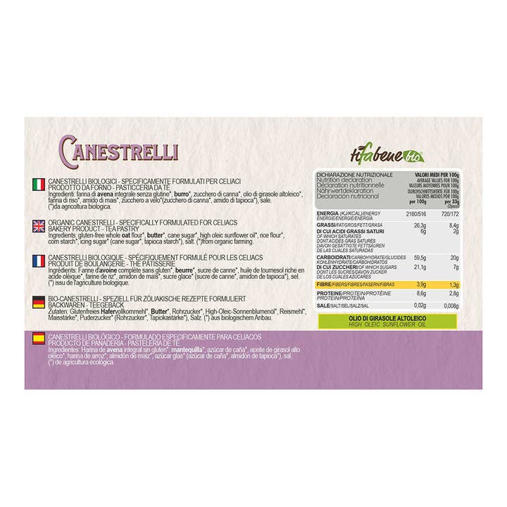 Le deliziose pasticceria sas Ti fa bene bio - Vendita all'ingrosso Biscotti - Canestrelli senza glutine