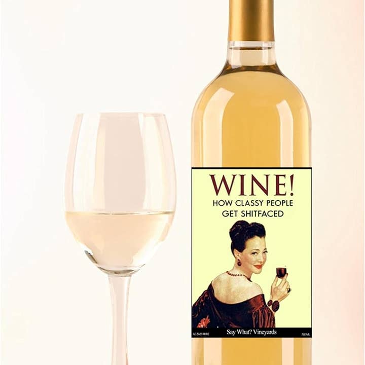 NOVELTIES WHOLESALE INC - Wholesale Gift Tag Label - Funny Retro Vintage Themed Liquid Therapy Wine Bottle Labels1