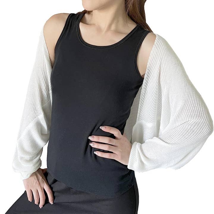 Fennco Styles – Engroshandel Cardigan - Dame – Ribstrikket cardigan bolero shrug2