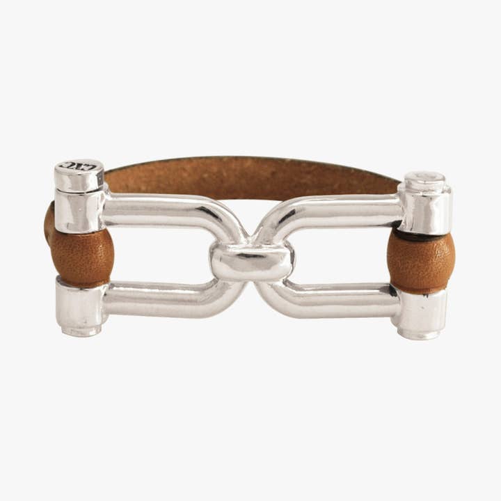 Armbånd med rørformet kamellæder, sølvbelagt lukning for engroshandel hos CXC