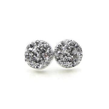 Boucles d'oreilles à tige Faux Druzy, métalliques 8 mm, 10 mm pour la vente par Pretty Smart