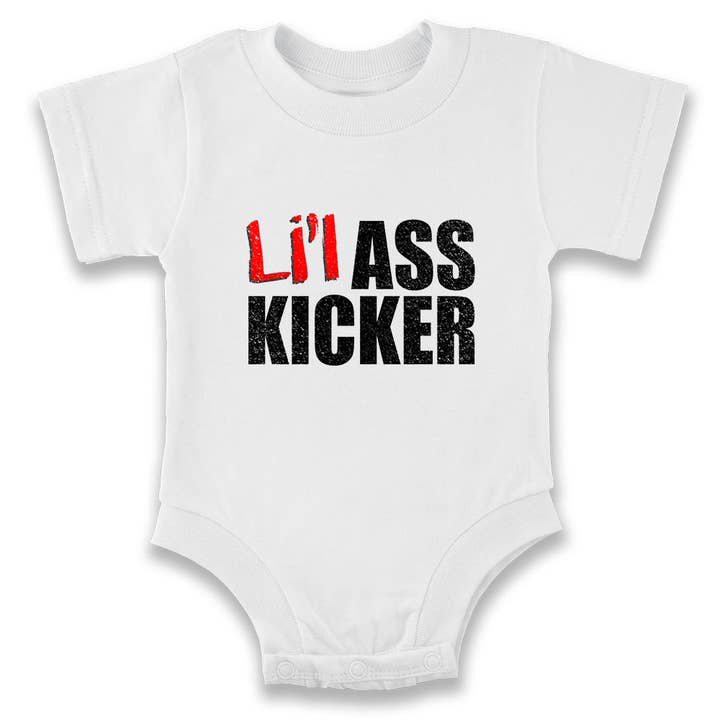 Pop Threads - Wholesale Bodysuit (Non-Footed) - Baby - Lil Ass Kicker Funny Zombie Apocalyse Baby Bodysuit