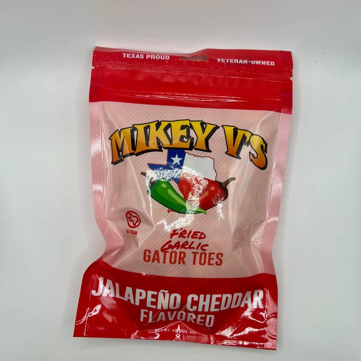 Mikey V's Foods - Wholesale Puffed snack - Gator Toes (Deep Fried Garlic) - Jalapeño Cheddar0