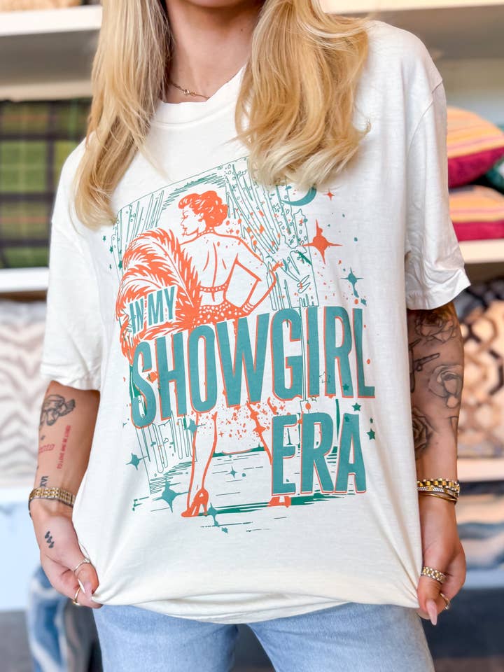 Showgirl Era Tee in Ivory for wholesale by Girl Tribe Co