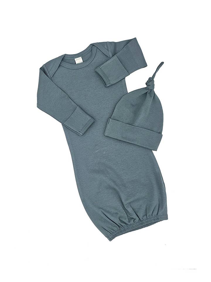MONAG - Wholesale Clothing Set - Baby - Organic Long Sleeve Baby gown and knotted Beanie Gift Set