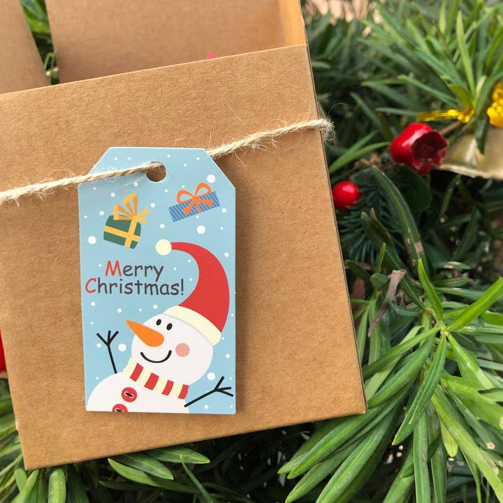 Plantish - Wholesale Gift Tag Label - Frosty Blue Christmas Tag, Sticker | Christmas Card & Label11