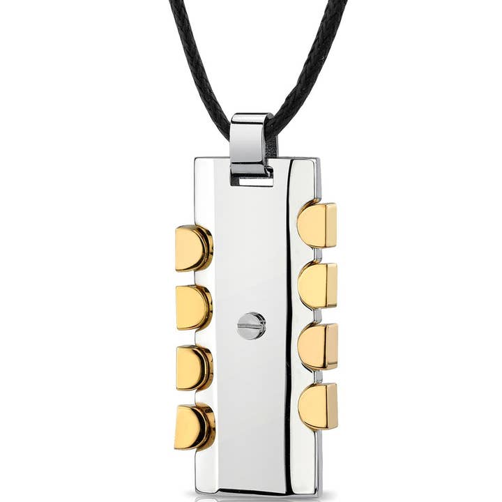 Premium Stainless Steel Rivet Dog Tag Bar Pendant for wholesale by Peliani