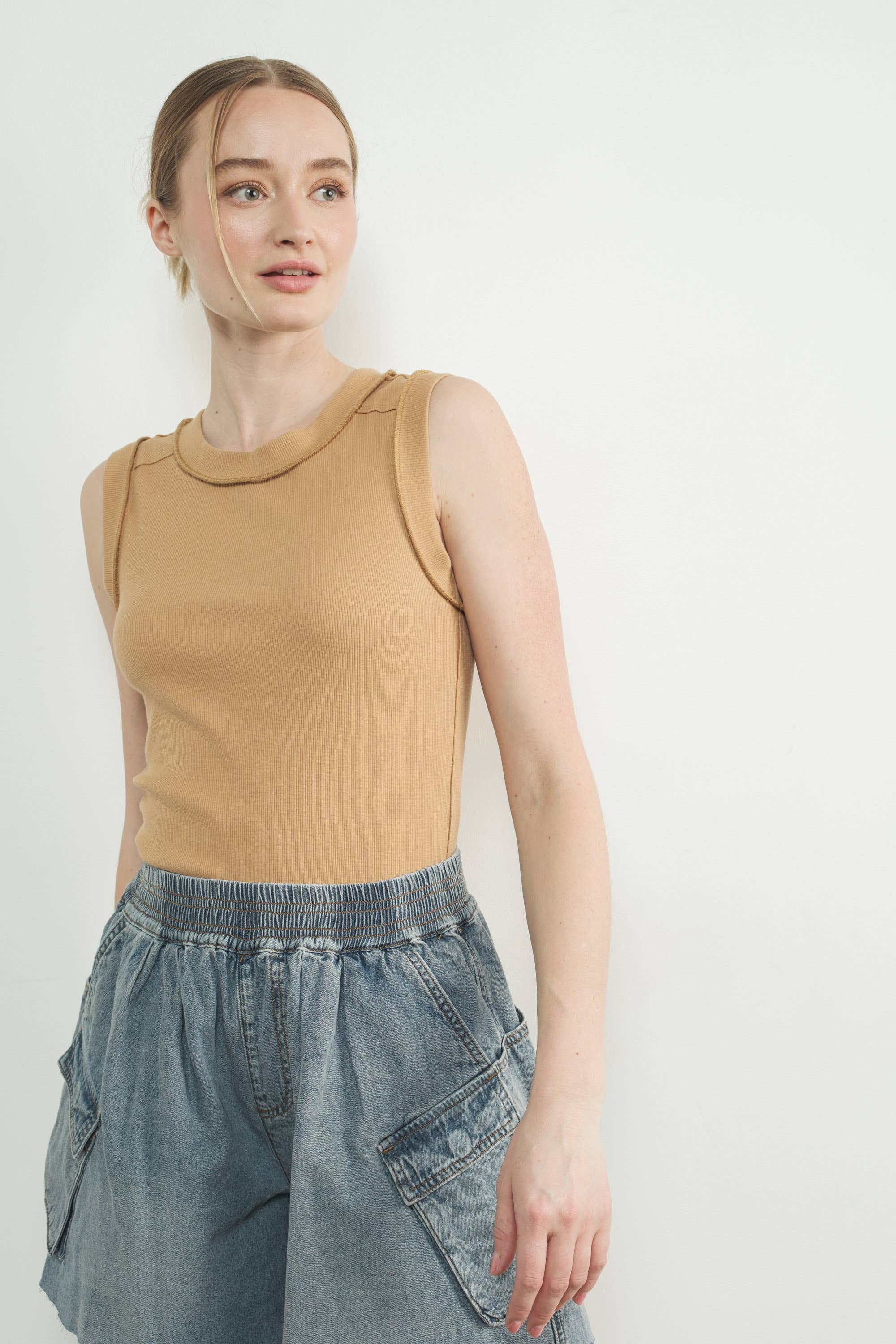 Aaron & Amber - Wholesale Knee Sleeve - MAT3232 RIBBED JERSEY INSIDE OUT TANK1