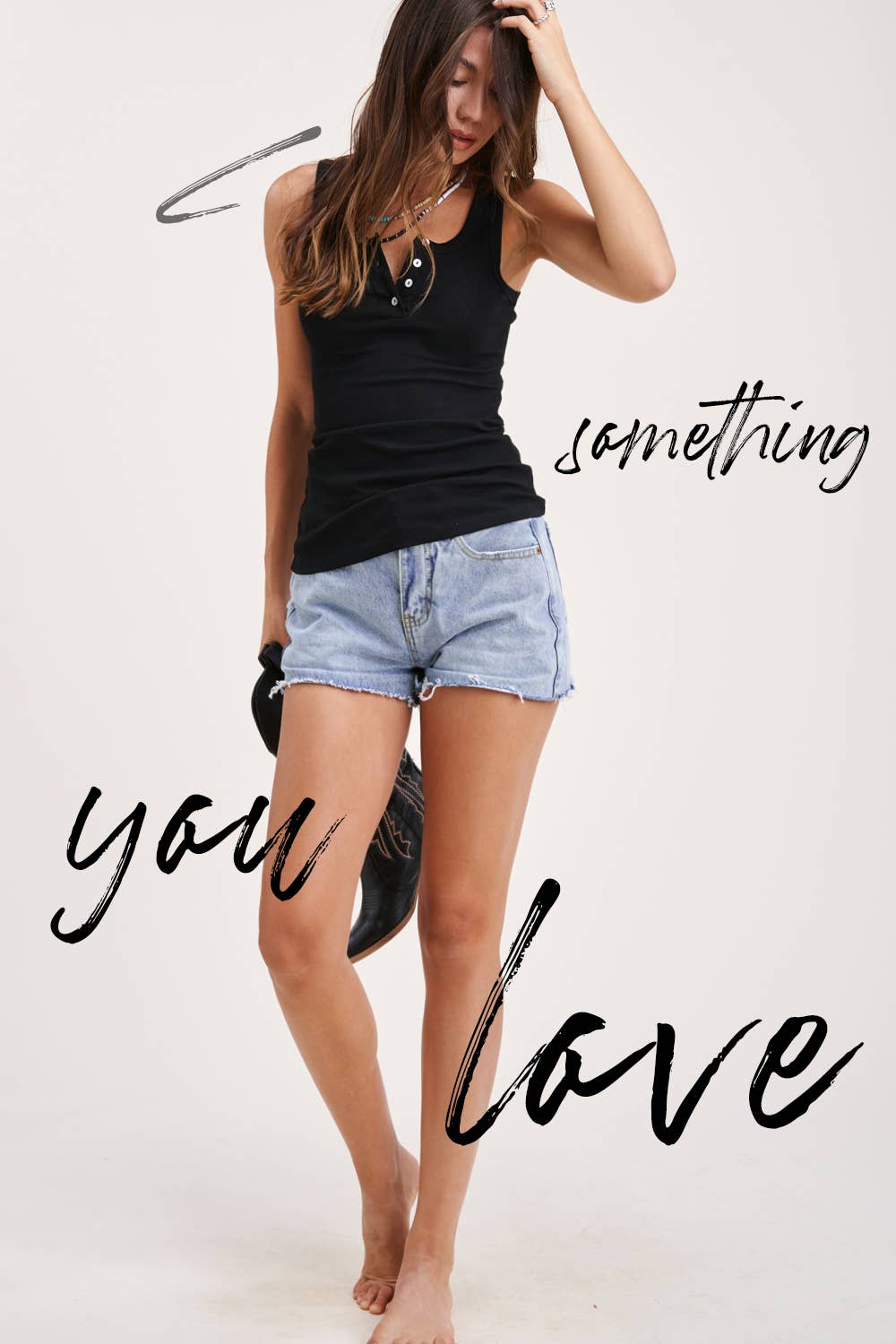 La Miel – Großhandel Tanktop – Damen – HAT7503-Basic Tanktop aus elastischem, geripptem Stoff mit Knopfleiste28