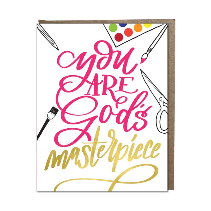 "You are God's Masterpiece" card for wholesale by Krystal Whitten Studio