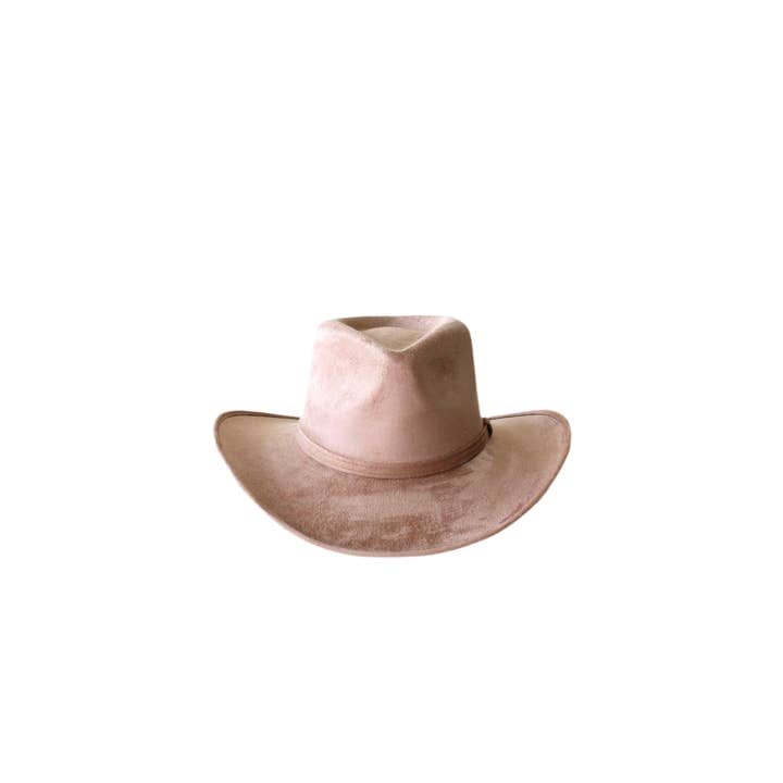 Wilder and Soul - Vente Chapeau de cowboy – femme - Chapeau de rancher cowboy en suédine vegan Amarillo - Cappuccino
