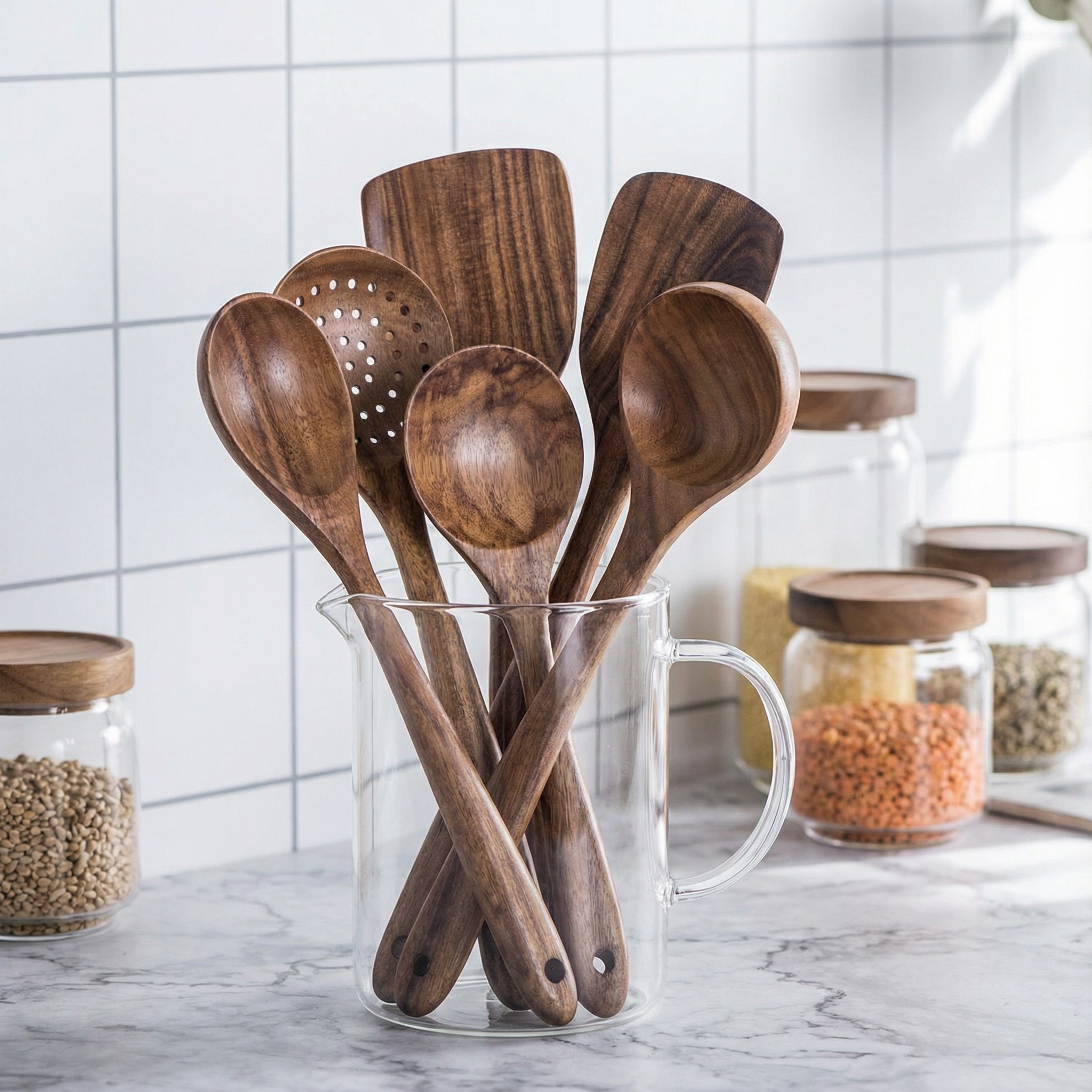 Kiyo Home - Wholesale Kitchen Utensil Set - 7-Piece Wooden Cooking Set | Kitchen Utensils | Eco Cookware2