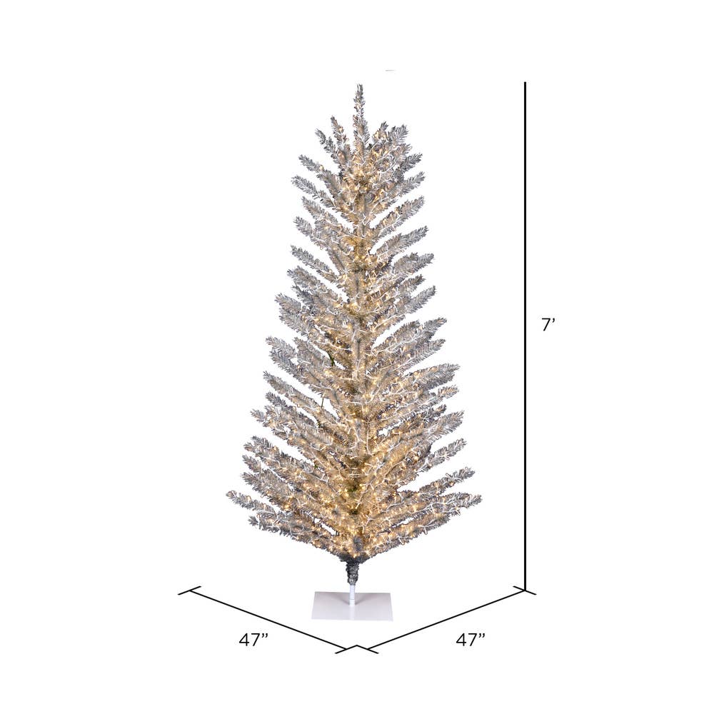 Vickerman - Wholesale Artificial Christmas Tree - Vickerman 7' x 47" Vintage Aluminum 3mm 1050WW2