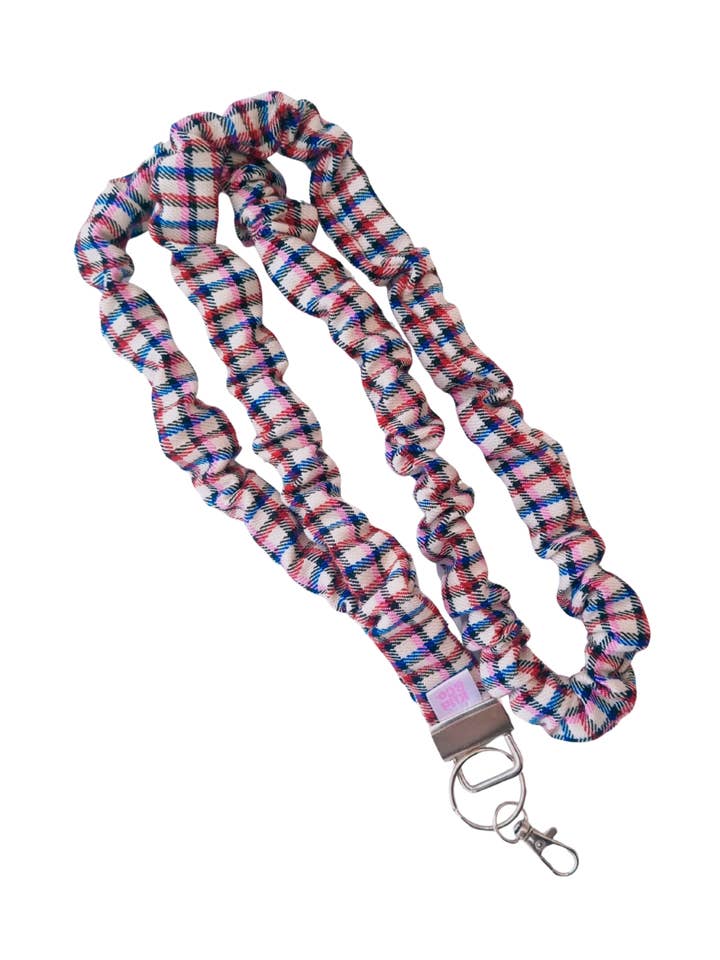 Scrunchie Lanyard - Billie Plaid for wholesale by Kiki & Co.