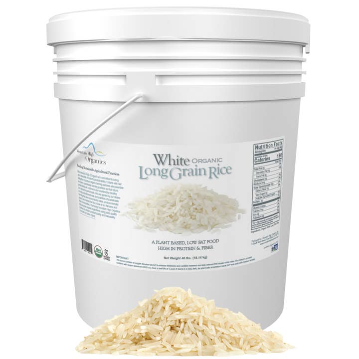 Riz blanc à grains longs certifié biologique - Seau de 40 lb et autres tendances Résultats pour godet aliment sec en vente B2B. Retours gratuits et paiement à 60 jours sur Faire sur Faire.