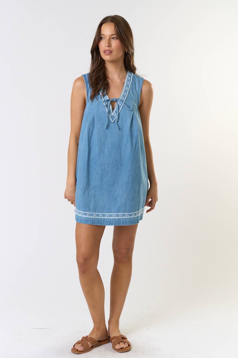ILD5211 Embroidery Denim Mini Dress for wholesale on Faire5