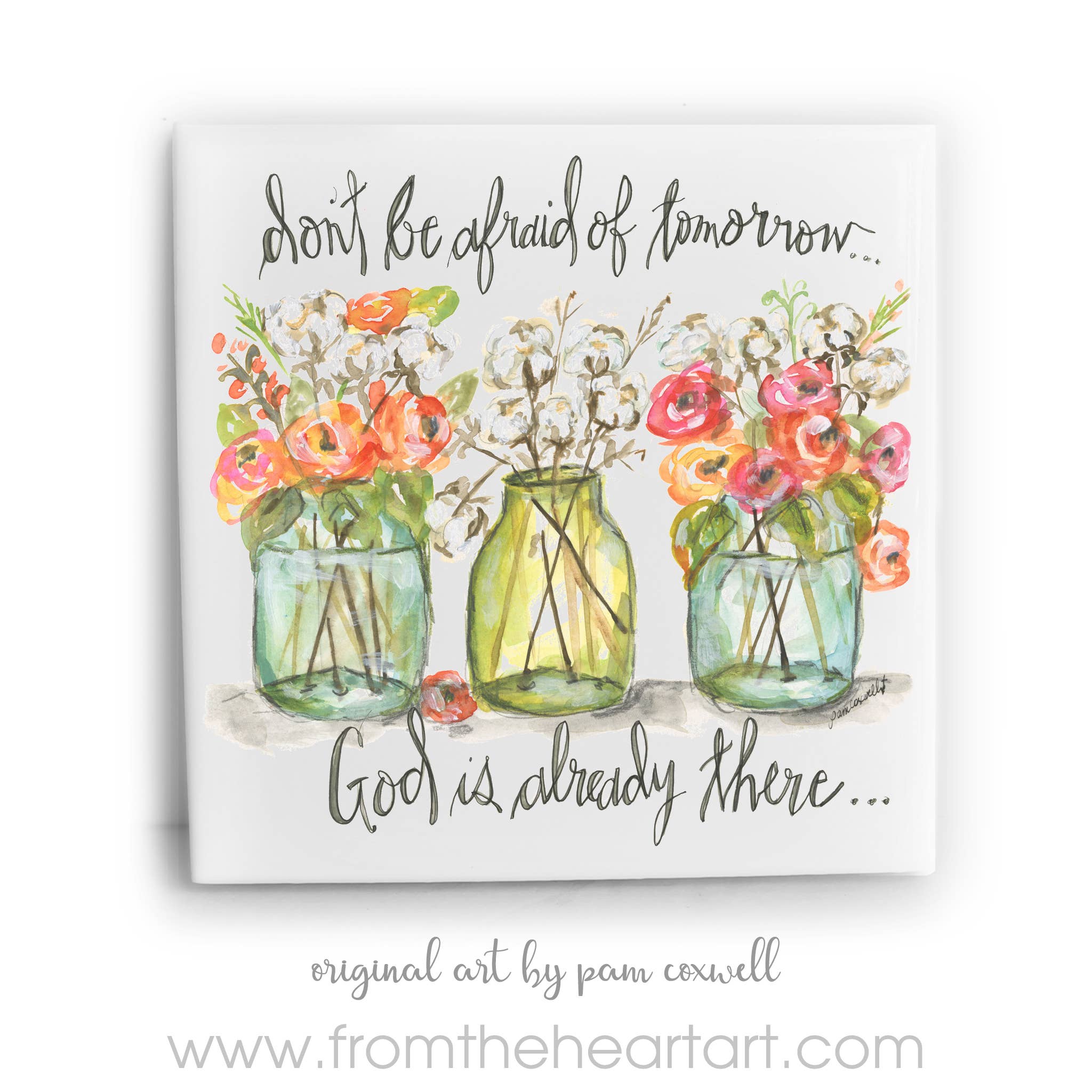 From The Heart Art - Wholesale Art Print - Jars 3 - Ceramic Tiles