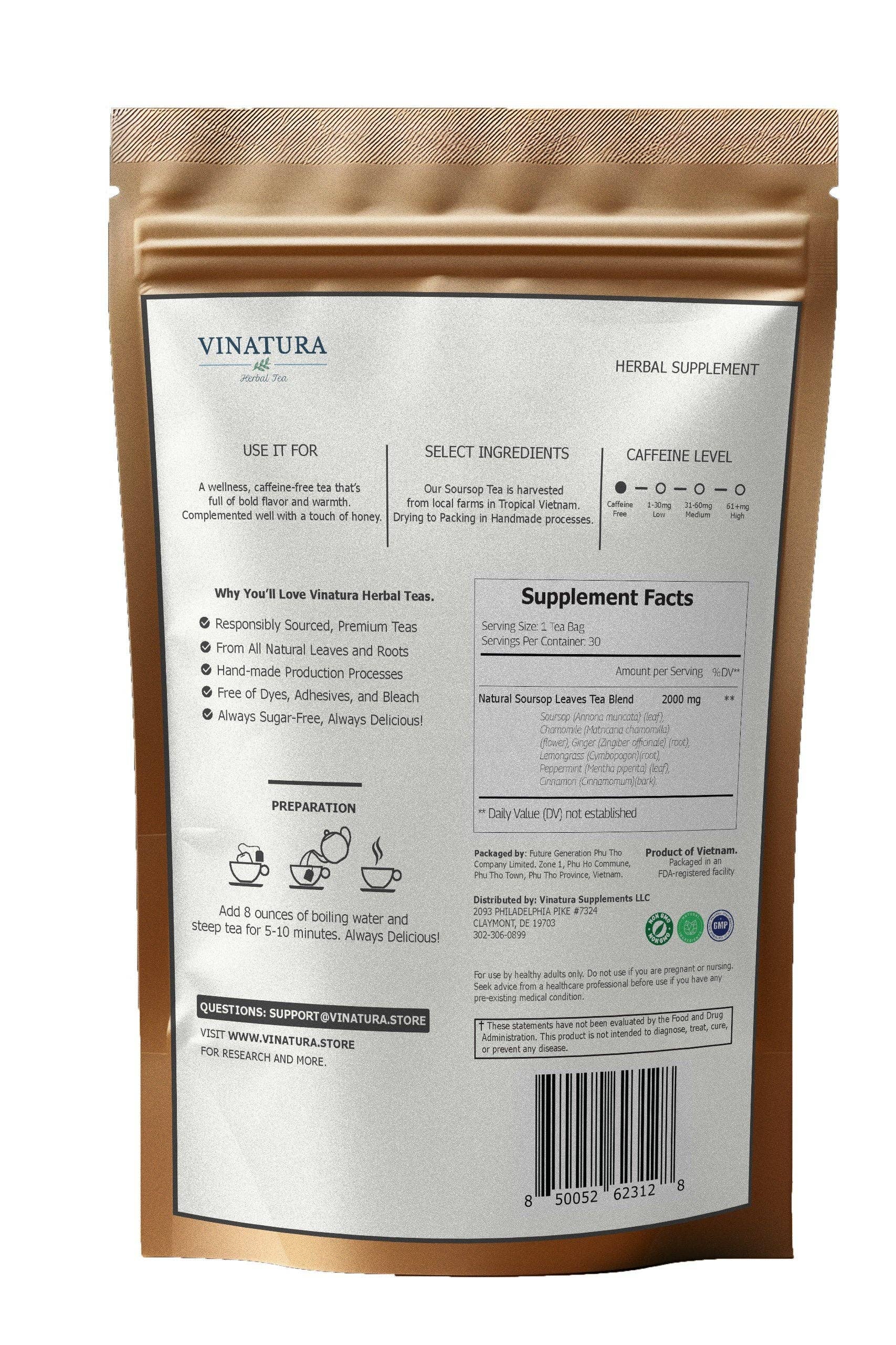 VINATURA SUPPLEMENTS - Wholesale Health/Detox Tea - Soursop Leaves Tea - Herbal Tea6