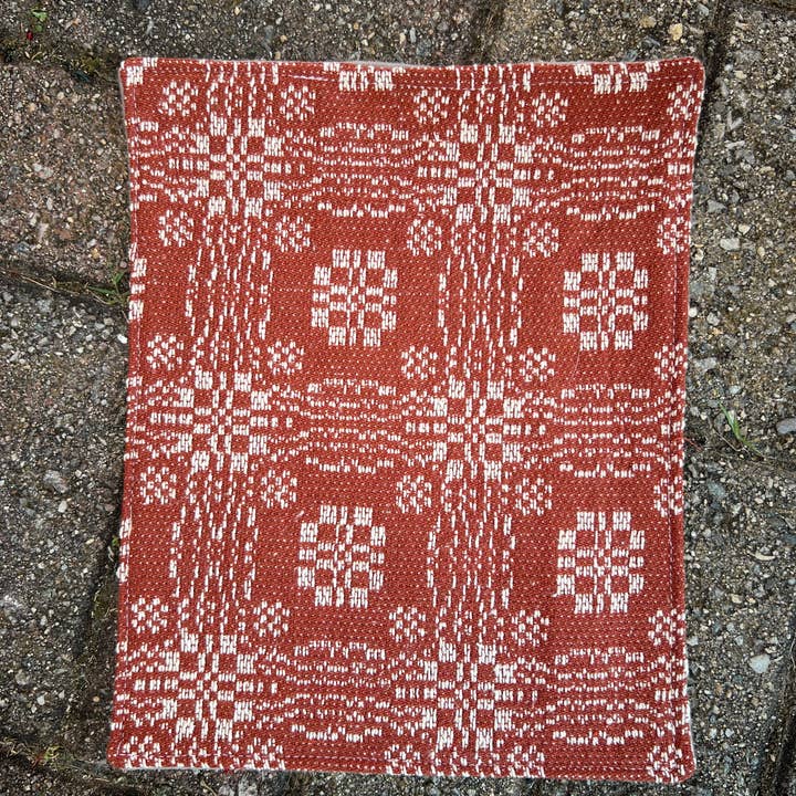 Handmade coverlet 12x12" table mat for wholesale by Raggedy Junction