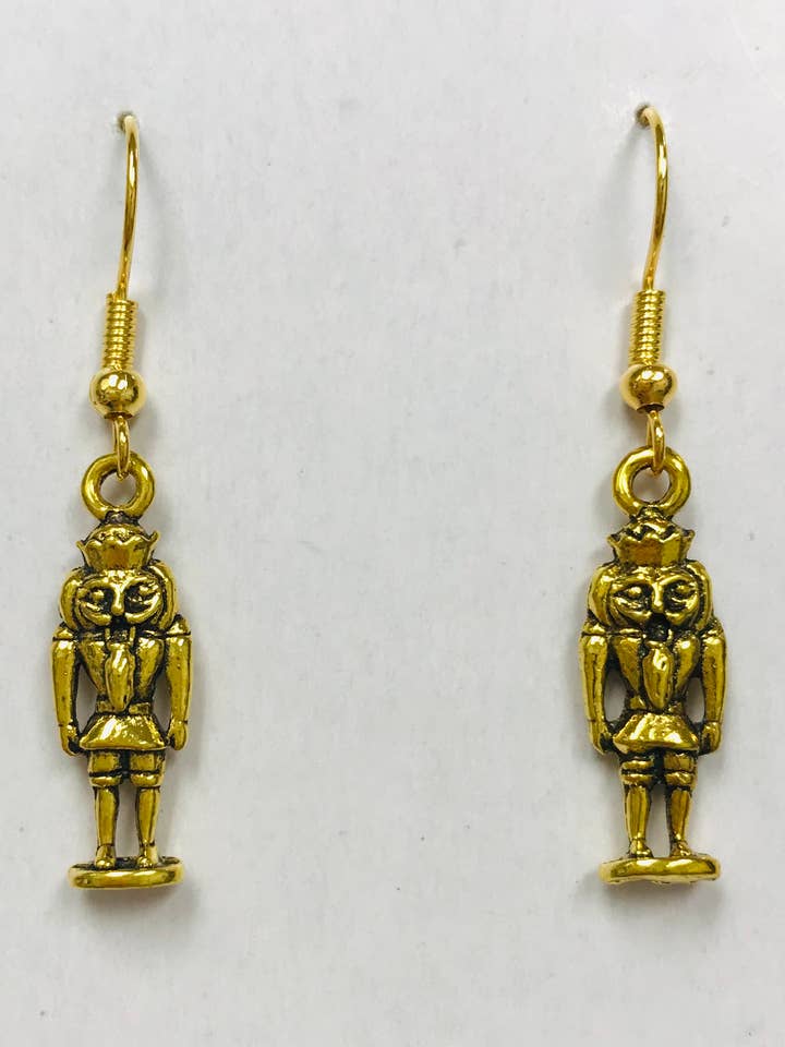 Brincos de Quebra-Nozes Dourados, Brincos de Natal por atacado de SimpleNGreat