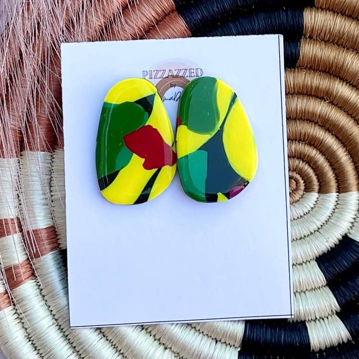 Black Abstract Large Statement Studs for wholesale by Pizzazzed by Mads