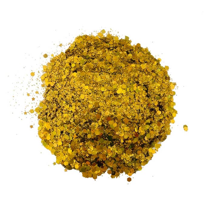 Gold 24 Karat Cosmetic Glitter Glitz Grenade Keychain in Aloe Gel for wholesale on Faire