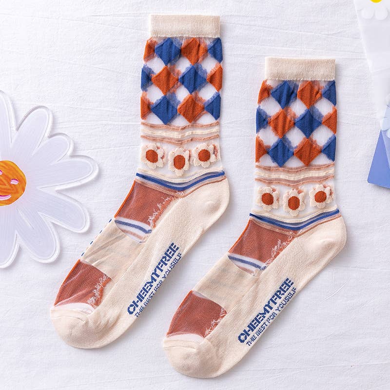 Tourtiwi - Wholesale Socks - Women's - Lace mesh breathable thin glass silk socks crystal socks3