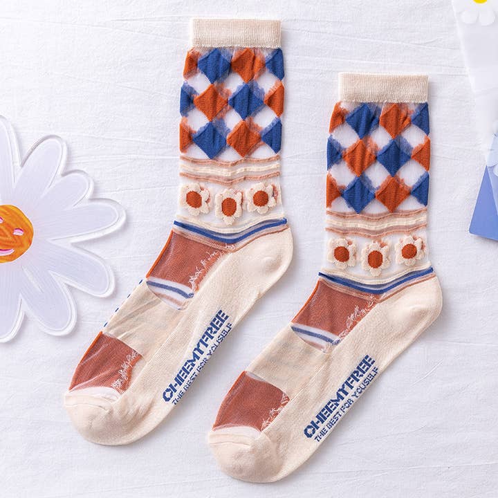 Tourtiwi - Wholesale Socks - Women's - Lace mesh breathable thin glass silk socks crystal socks3