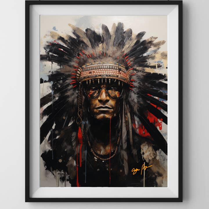 Chef noir amérindien pour la vente par Vision2Canvas