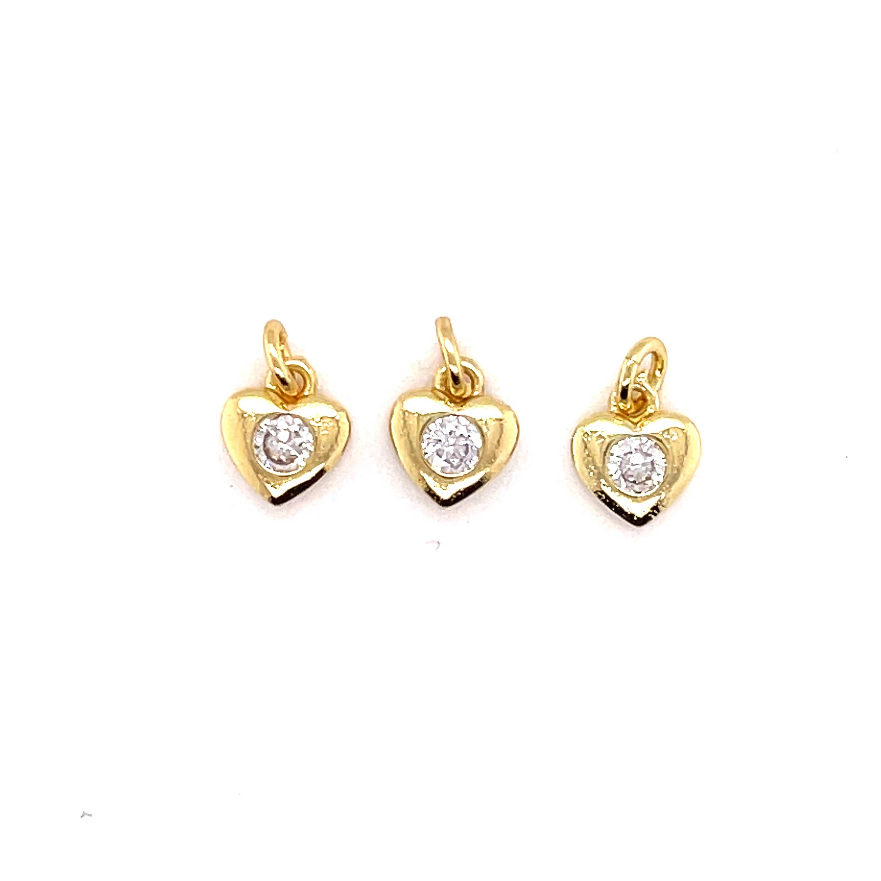 The Bead Bazaar - Wholesale Individual Charm/Pendant - Dainty Hanging Gold Heart Charm, Mini Gold Heart Charm, Heart Jewelry, Bulk Charms For Jewelry Making, Love Charm, Tiny Hanging Heart Charm0