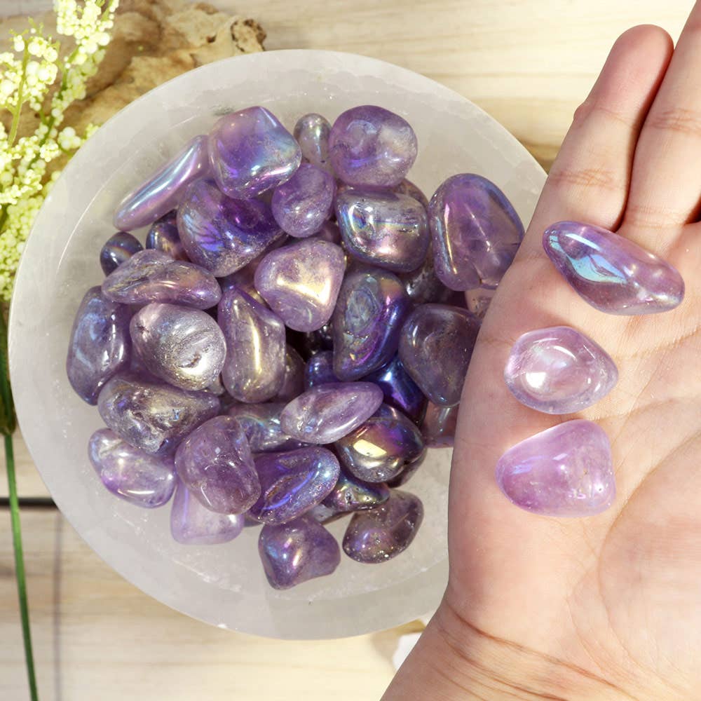 Natures Artifacts Inc - Wholesale Spiritual Stone/Crystal - 1 lb Tumbled Stones: Angel Aura Amethyst | Angel Aura3