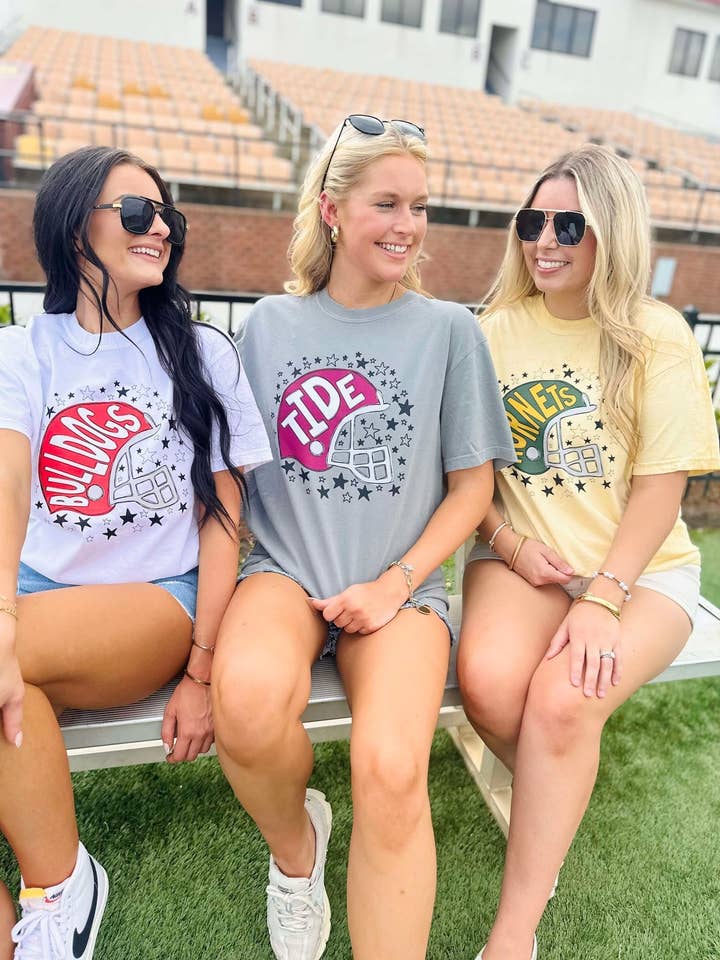 Custom Starry Helmet Graphic Tee for wholesale by Dash Forward Wholesale