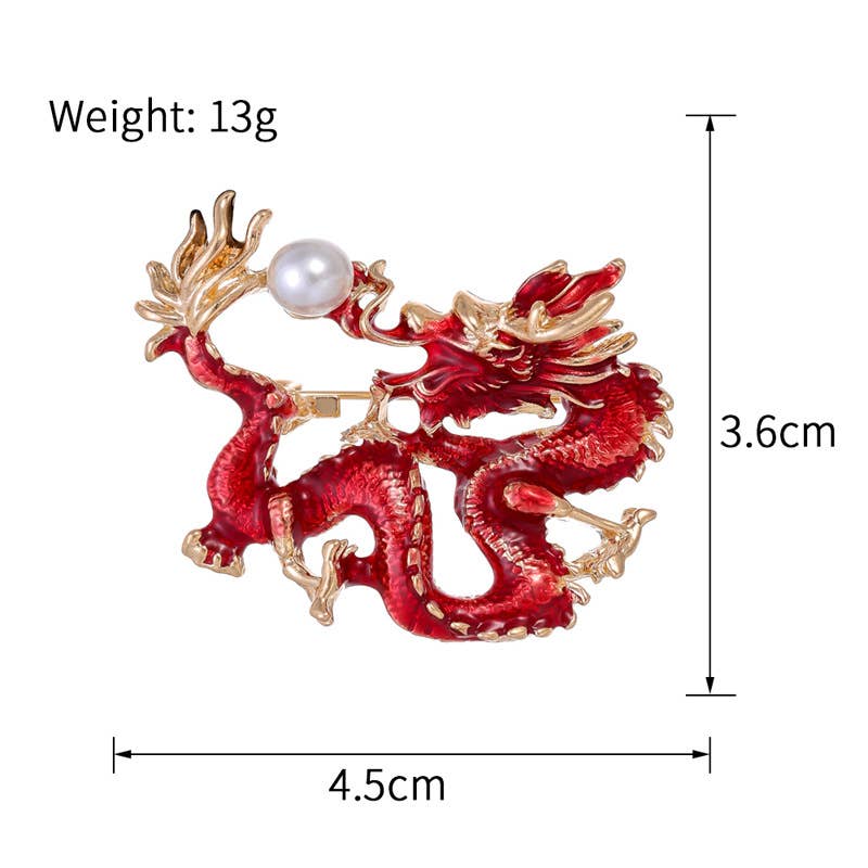 Ole - Wholesale Brooch - Chinese Style Auspicious Dragon Brooch Pin 1