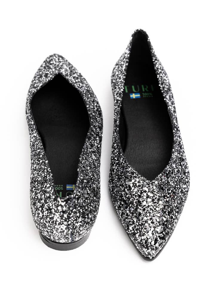 Platta Skor med Spetsig Tå, Konfetti, Festskor för wholesale av Turf