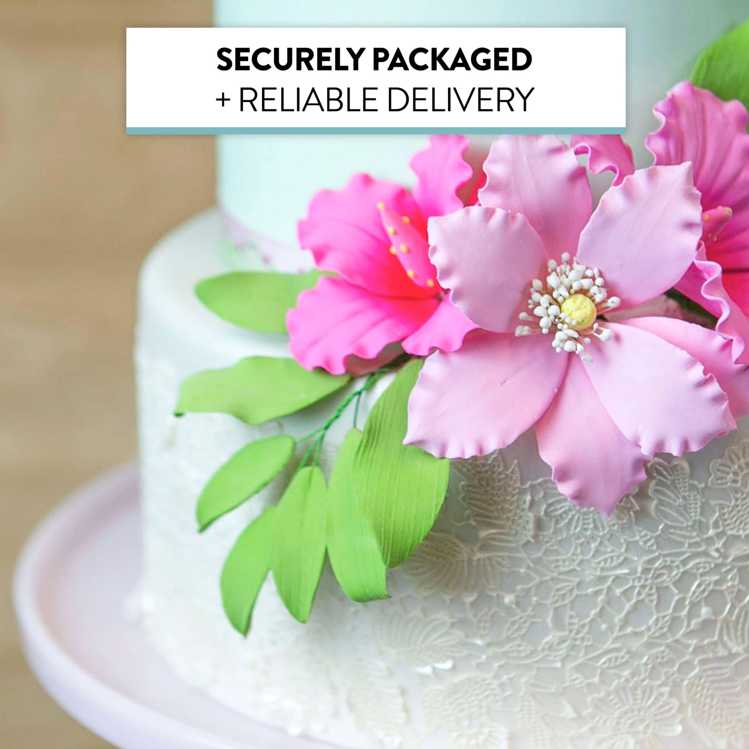 Global Sugar Art - Wholesale Taart/cupcaketopper - Clematis suikerbloemen van gum paste voor taarten door Global Sugar Art, roze, 3 stuks3