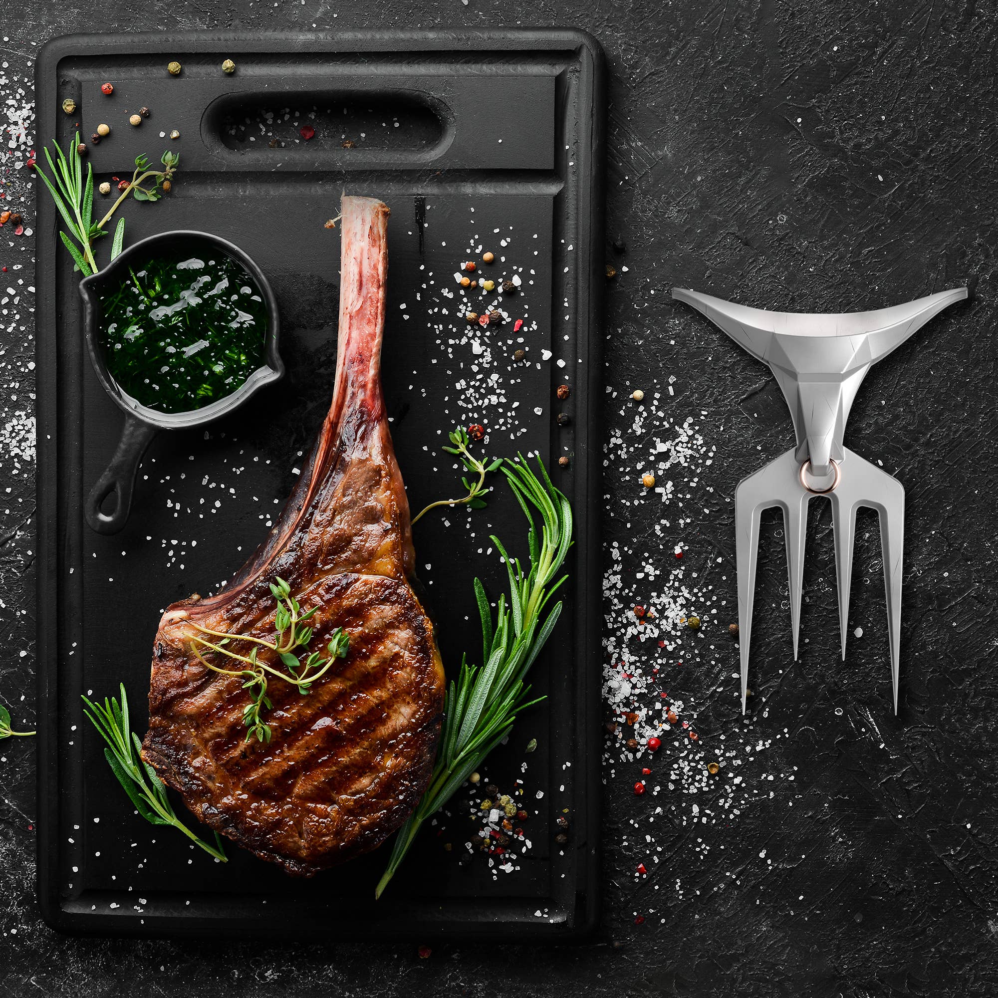 Fox Run Brands - Wholesale Kitchen Fork - Outset El Matador Meat Fork, Stainless Steel, 7" x 4.75"5