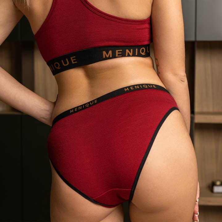 menique - Wholesale Underwear - Women's - Women's Underwear Merino Wool Black Bikini Briefs2