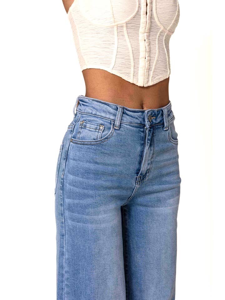 Nina Carter - Vente Jean – femme - Nina Carter super WIDE LEG taille haute stretch YY30056