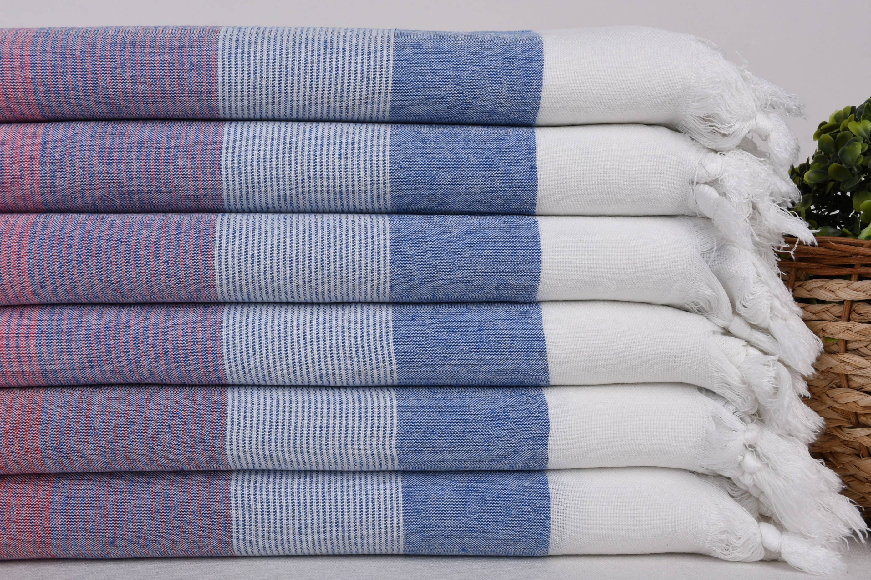 Organic Turkish Towels – wholesale Beach towel – Organic Cotton Towels, Navy Blue-Red Striped Peshtemal2