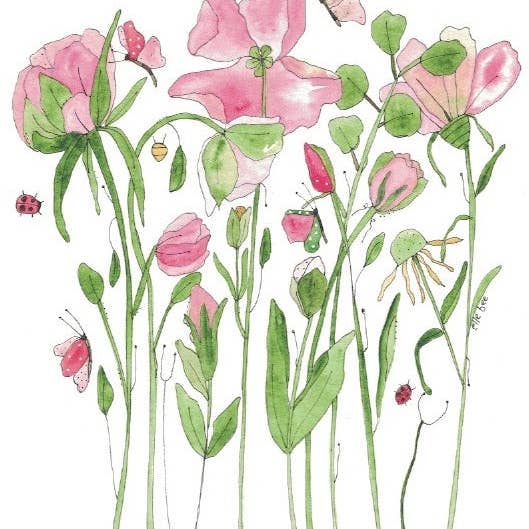 "Stillness" botanical greeting card for wholesale by Elle Bee Art Studio