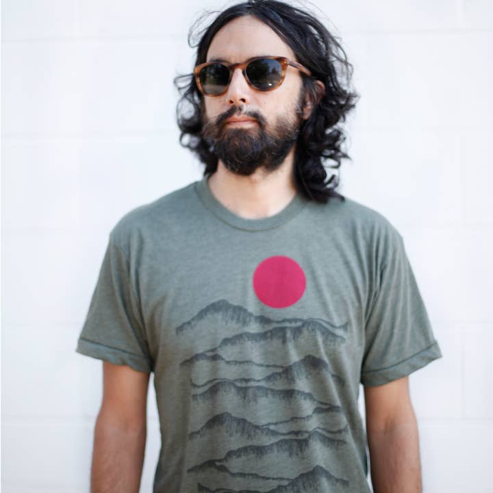Blackbird Supply Co. - Wholesale Screen Printed T-Shirt - Men's - Badlands National Park Men's Mountains Tee Shirt Sage Green