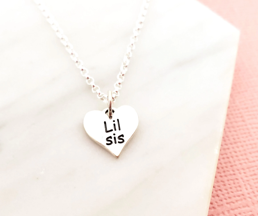 CY Design Studio - Wholesale Pendant/Charm Necklace - Lil Sis Heart Sterling Silver Necklace0