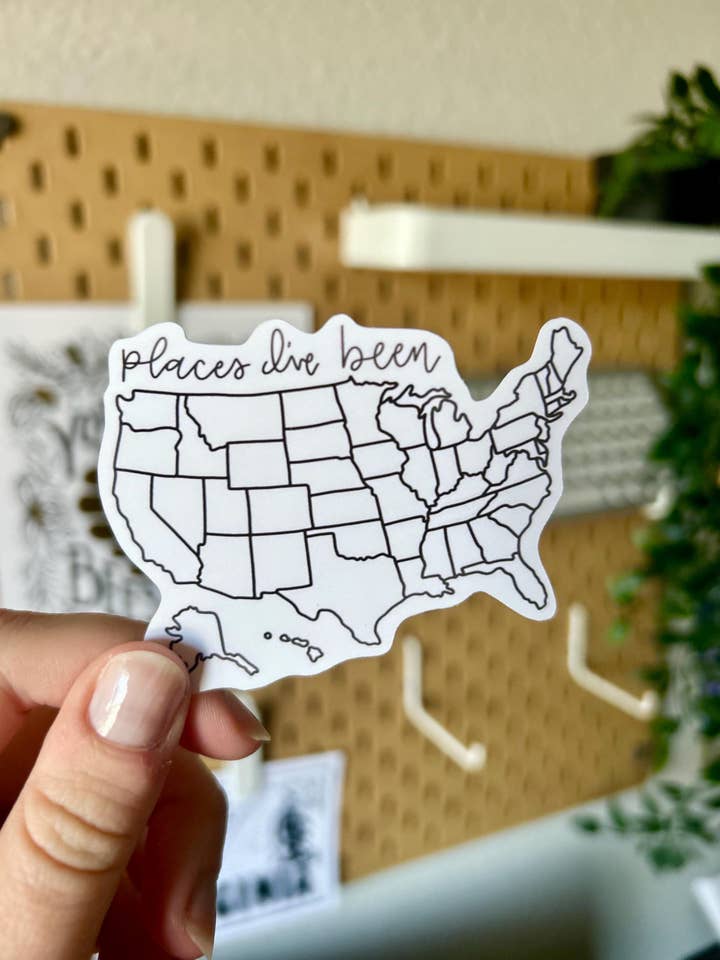 USA Map Sticker (Color in the states!) for wholesale by Honey By Hand