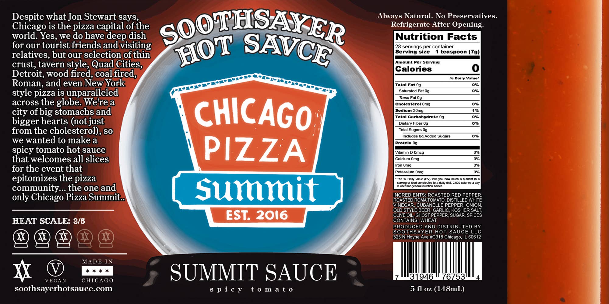 Soothsayer Hot Sauce – wholesale Hot sauce – Summit Sauce - Spicy Marinara1