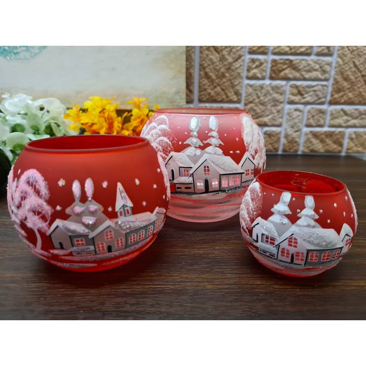 Glass by Iness - Vente Bougeoirs - Collection White Church in Winter Wonderland - Bougeoir