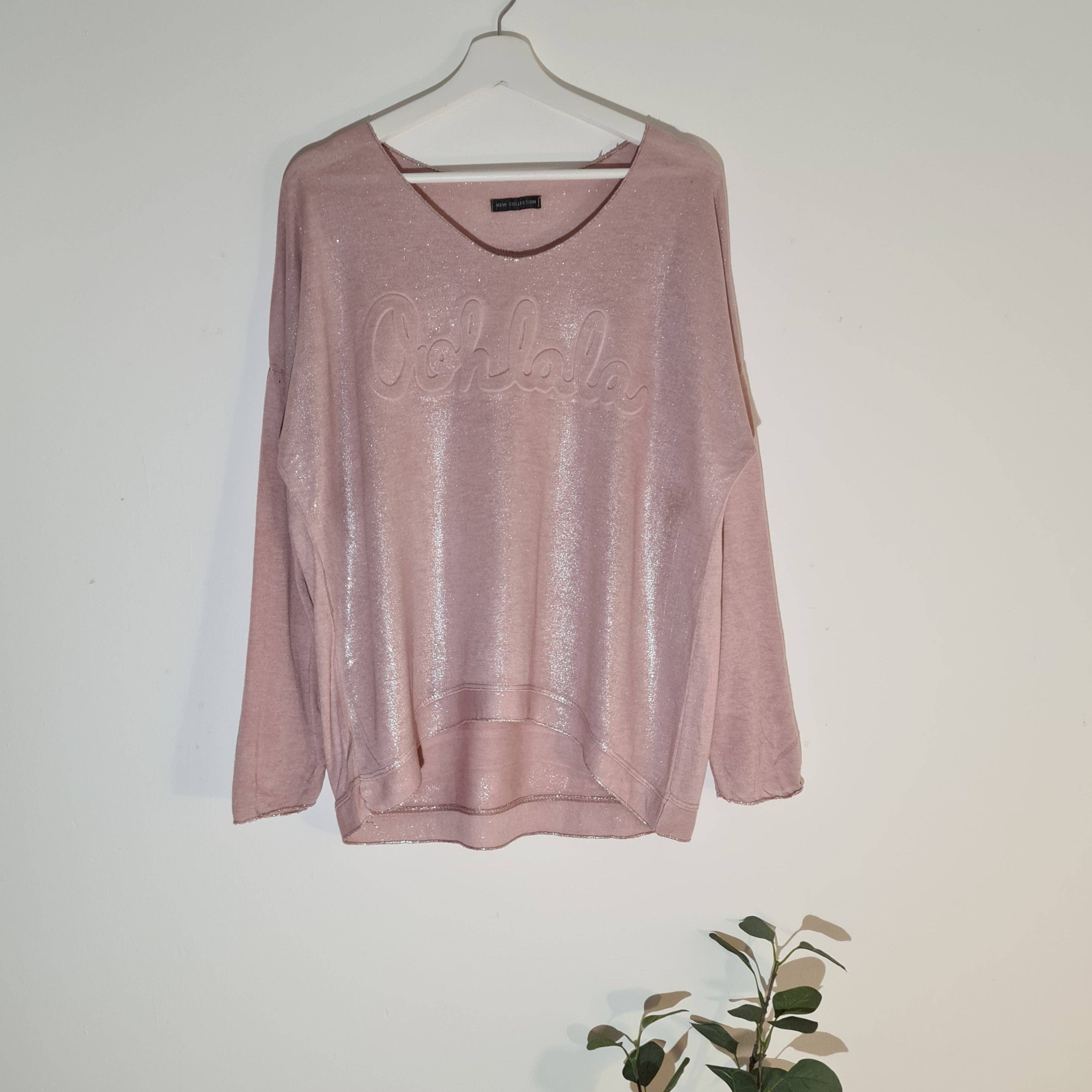 Tempest Designs - Wholesale Blouse - Women's - Oohlala embossed motif long sleeve top with subtle silver sheen (M-L)2