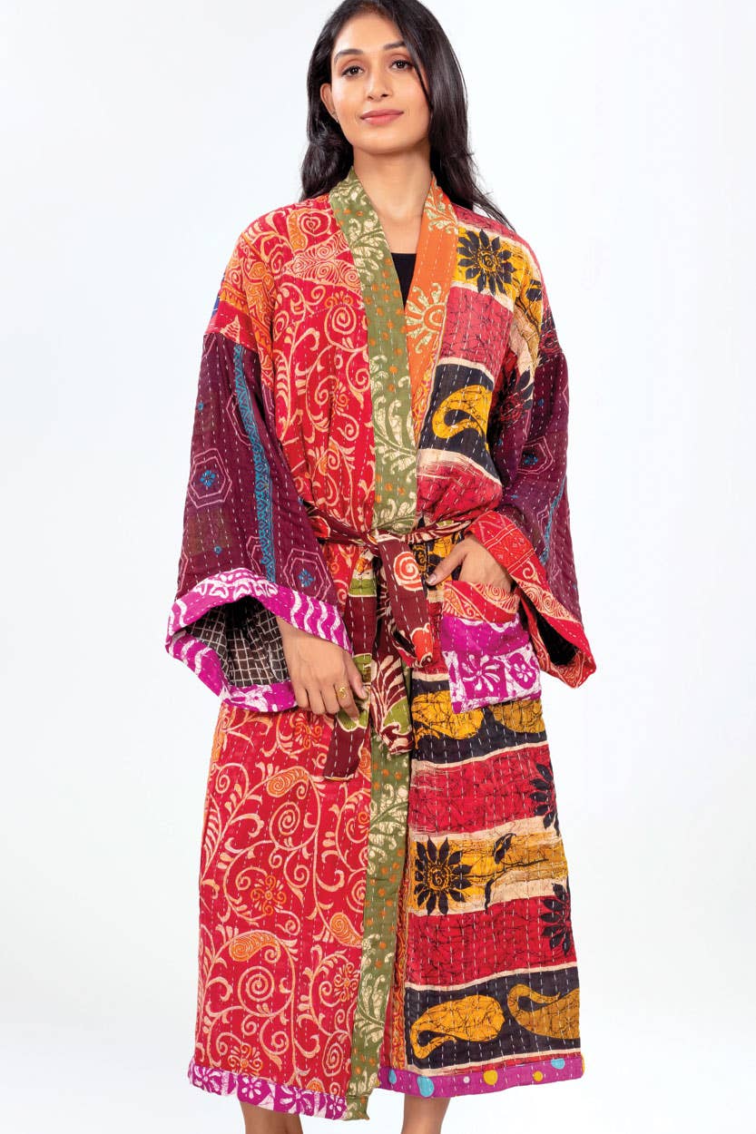 Sevya Handmade - Wholesale Robe - Women's - Kantha Kimono Robe10