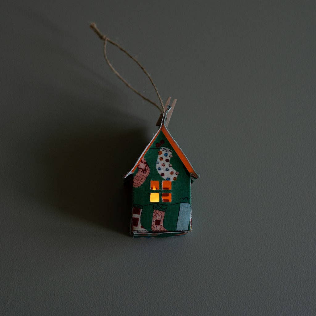 Gossling Organics - Wholesale Ornament - Holiday Fabric House Luminary10