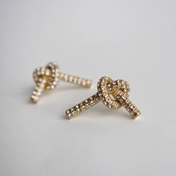 JESSA Jewelry - Wholesale Stud/Post Earrings - CZ Pave Knotted Earrings