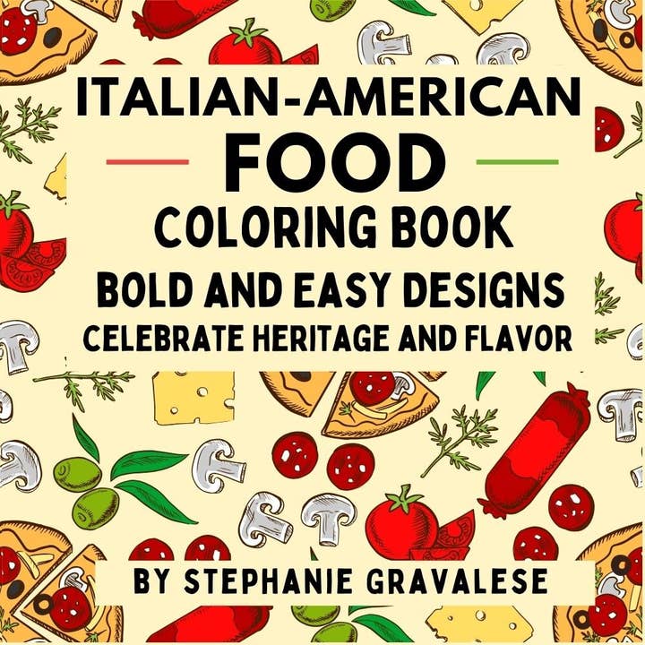 Tiny Food Tales - Wholesale Coloring Book - Adult - Italian American Food Coloring Book0